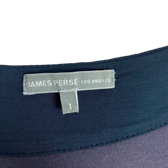 James Perse Los Angeles Purple Low Deep V Neck Front Back Tie T Shirt SZ 1 - Picture 7 of 9